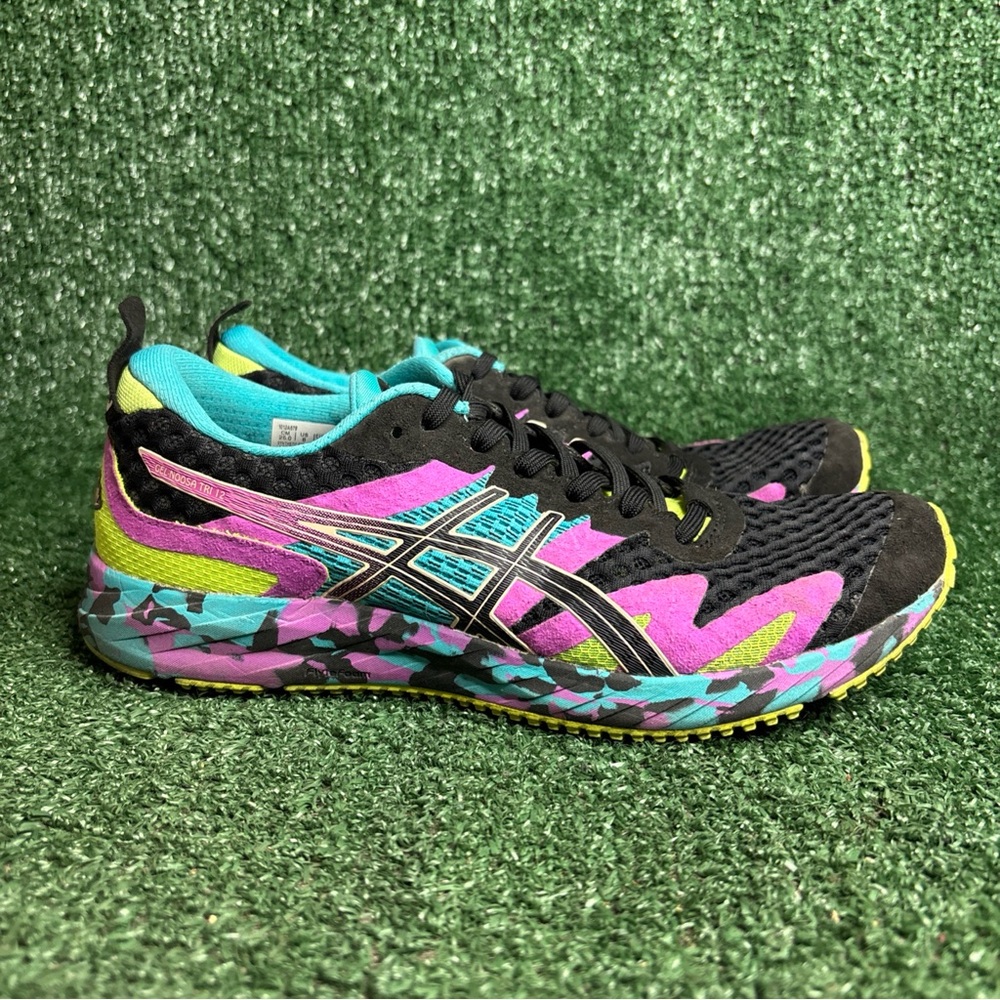 ASICS Gel-Noosa Tri 12 Shoes Womens Size 8 Black Purple Running Comfort Sneakers